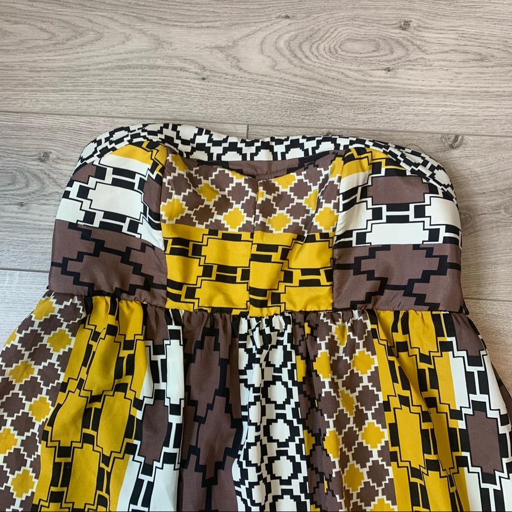 Torrid plus size dress strapless boho Aztec print brown yellow size 14 US - Picture 4 of 15